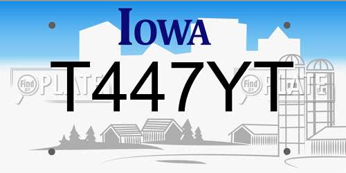 T447YT Iowa License Plate