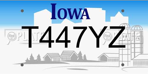 T447YZ Iowa License Plate