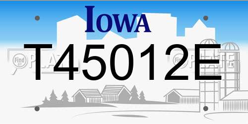 T45012E Iowa License Plate