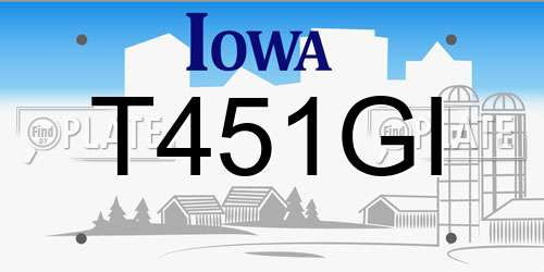 T451GI Iowa License Plate