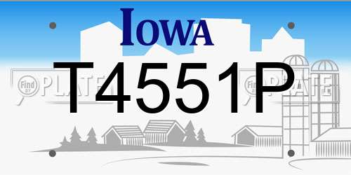 T4551P Iowa License Plate