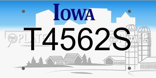 T4562S Iowa License Plate