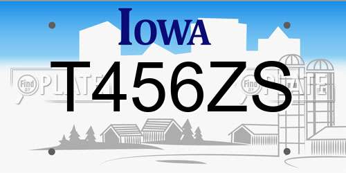 T456ZS Iowa License Plate