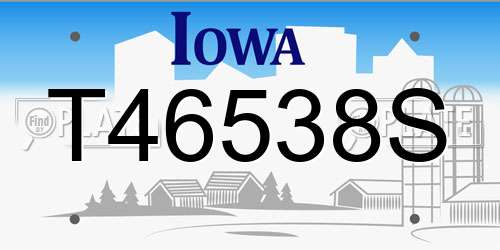 T46538S Iowa License Plate