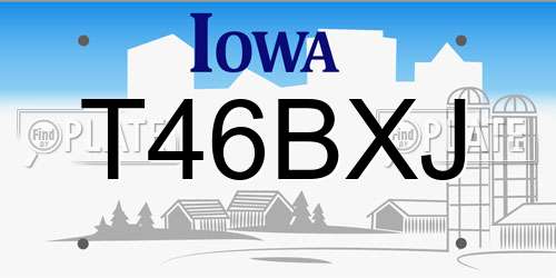 T46BXJ Iowa License Plate