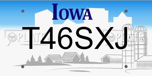 T46SXJ Iowa License Plate