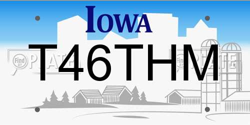 T46THM Iowa License Plate