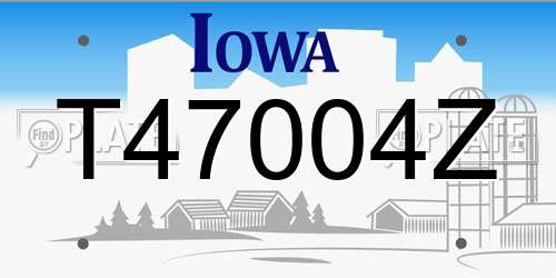 T47004Z Iowa License Plate