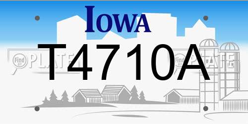 T4710A Iowa License Plate