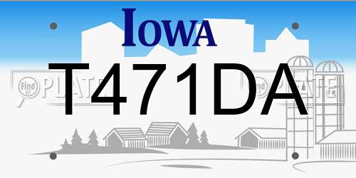 T471DA Iowa License Plate