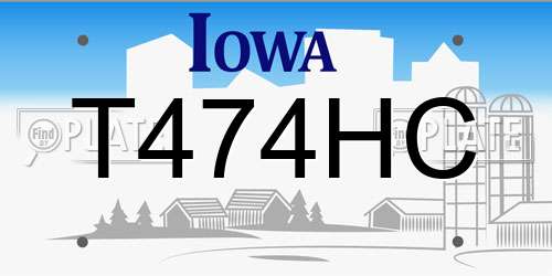 T474HC Iowa License Plate