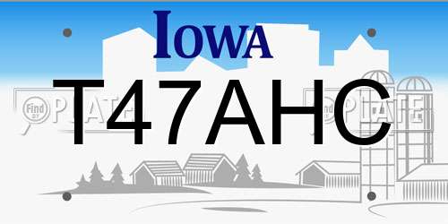 T47AHC Iowa License Plate