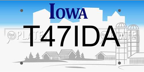 T47IDA Iowa License Plate