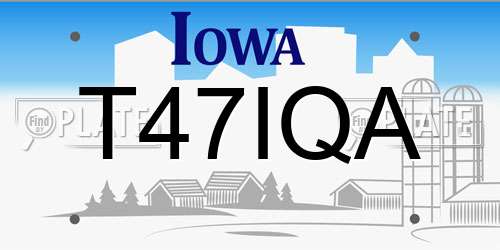 T47IQA Iowa License Plate
