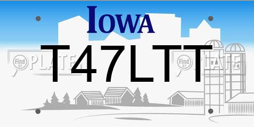 T47LTT Iowa License Plate