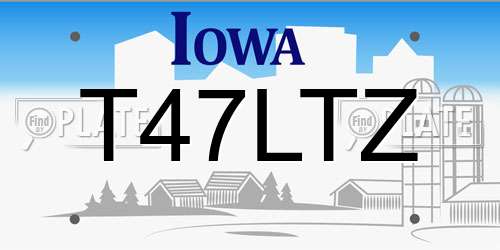 T47LTZ Iowa License Plate
