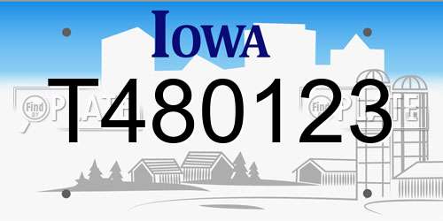 T480123 Iowa License Plate