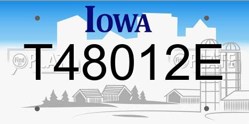 T48012E Iowa License Plate