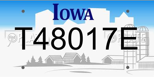 T48017E Iowa License Plate
