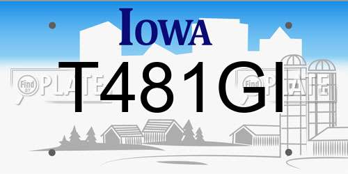 T481GI Iowa License Plate