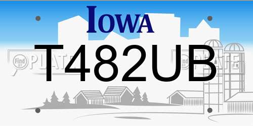 T482UB Iowa License Plate