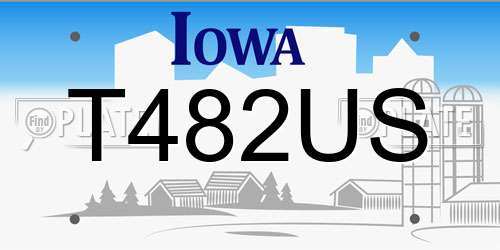 T482US Iowa License Plate