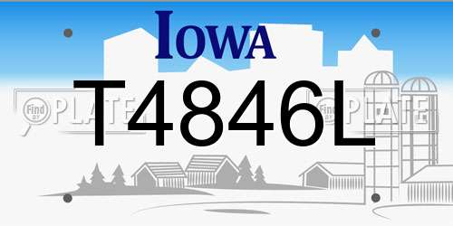 T4846L Iowa License Plate