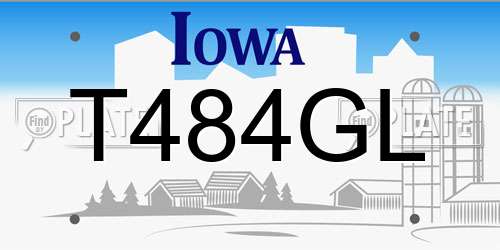 T484GL Iowa License Plate