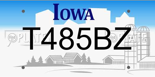 T485BZ Iowa License Plate