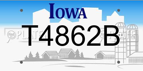 T4862B Iowa License Plate