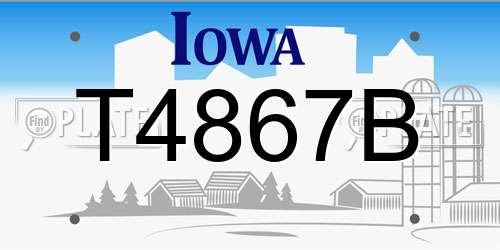 T4867B Iowa License Plate