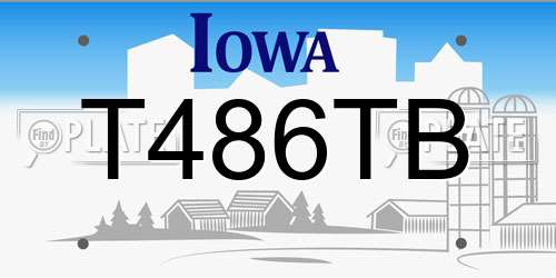 T486TB Iowa License Plate