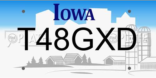 T48GXD Iowa License Plate