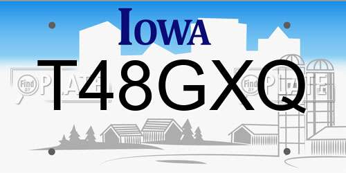 T48GXQ Iowa License Plate