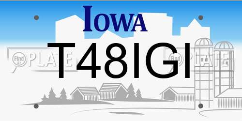 T48IGI Iowa License Plate