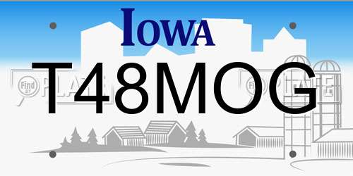 T48MOG Iowa License Plate