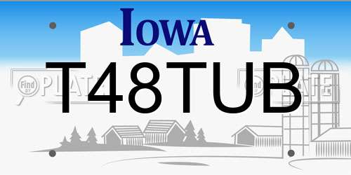 T48TUB Iowa License Plate