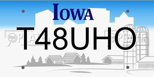 T48UHO Iowa License Plate