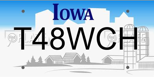 T48WCH Iowa License Plate