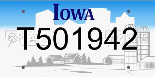 T501942 Iowa License Plate
