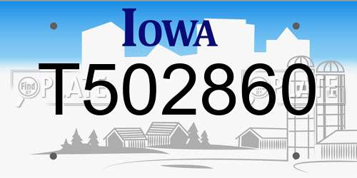 T502860 Iowa License Plate