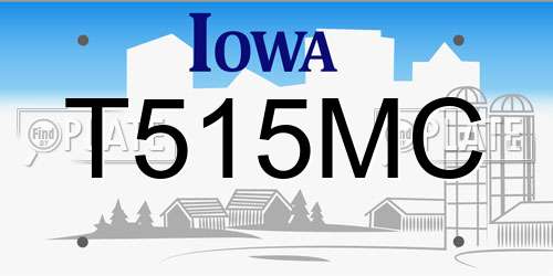 T515MC Iowa License Plate