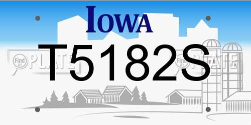 T5182S Iowa License Plate