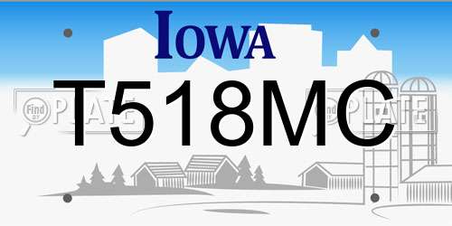 T518MC Iowa License Plate