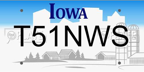 T51NWS Iowa License Plate
