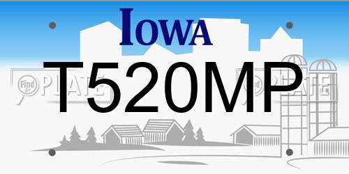 T520MP Iowa License Plate