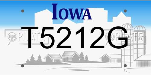 T5212G Iowa License Plate