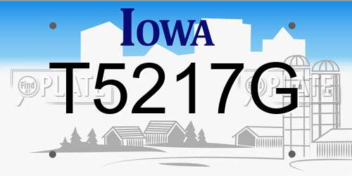 T5217G Iowa License Plate