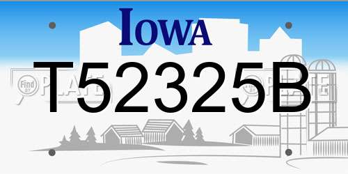 T52325B Iowa License Plate