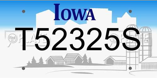 T52325S Iowa License Plate